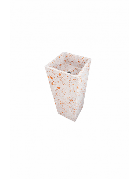 LAVANDINO A MURO PER ESTERNO IN CEMENTO COLORE BIANCO TRAVERTINO - cm 41x41x90h