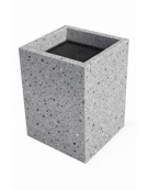 Ceneriera Quadrata in cemento - Colore Grigio pietra - Dotata di Griglia Forata - cm 50x50x70h - Conforme ai CAM