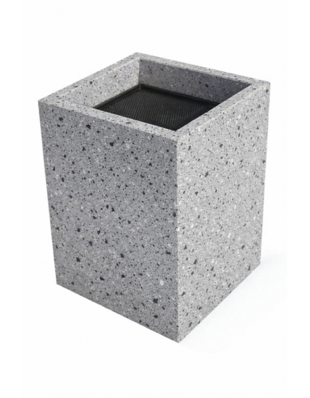 Ceneriera Quadrata in cemento - Colore Grigio pietra - Dotata di Griglia Forata - cm 50x50x70h - Conforme ai CAM