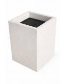 Ceneriera Quadrata in cemento - Colore Bianco pietra - Dotata di Griglia Forata - cm 50x50x70h - Conforme ai CAM
