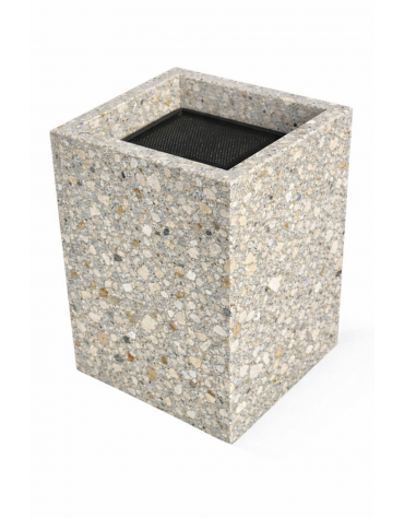 Ceneriera Quadrata in cemento - Colore Grigio sabbiato - Dotata di Griglia Forata - cm 50x50x70h - Conforme ai CAM
