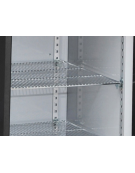 Retrobanco bar refrigerato 2 porte a battente, ventilato +2°/+8°C - esterno in acciaio zincato nero - cm 146x51,5x86h