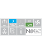 Retrobanco bar refrigerato 3 porte a battente, ventilato +2°/+8°C - esterno in acciaio zincato nero - cm 208,5x51,5x86h