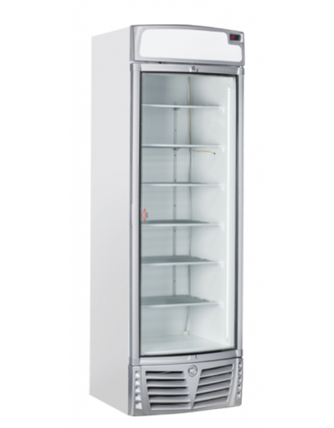 Congelatore verticale professionale statico, temp. -15°/-20°C - porta a vetri e opalina pubblicitaria - cm 68x65,5x209h