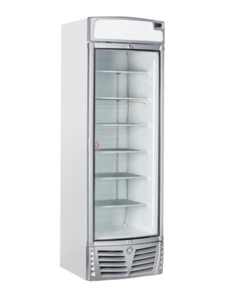 Congelatore verticale professionale statico, temp. -15°/-20°C - porta a vetri e opalina pubblicitaria - cm 68x65,5x209h