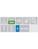 Congelatore verticale professionale statico, temp. -15°/-20°C - porta a vetri e opalina pubblicitaria - cm 68x65,5x209h