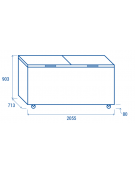 Congelatore a pozzetto con doppia porta e 3 cesti - capacità Lt 700 - refrigerazione statica -18°/-23°C - cm 205,5x71,3x90,3h