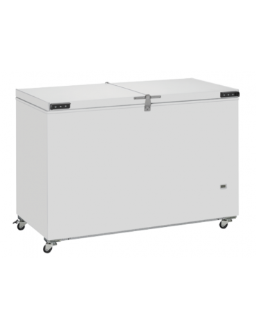 Congelatore orizzontale a pozzetto -15°/-25°C - Capacità Lt 409 - apertura porte con sistema Flip-flop - cm 130,4x67,4x89,7h