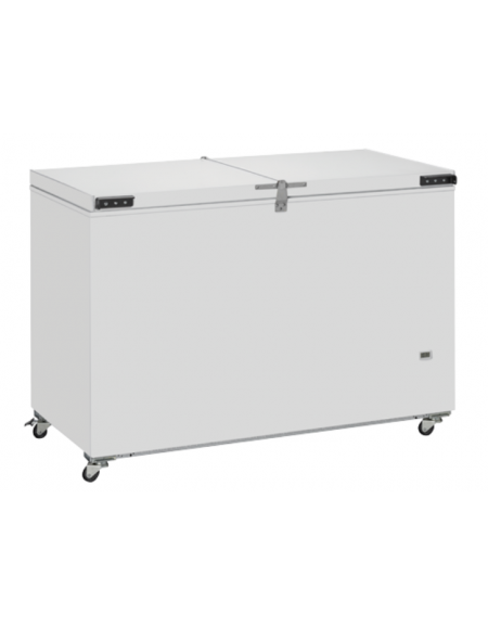 Congelatore orizzontale a pozzetto -15°/-25°C - Capacità Lt 409 - apertura porte con sistema Flip-flop - cm 130,4x67,4x89,7h