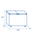 Congelatore orizzontale a pozzetto -15°/-25°C - Capacità Lt 409 - apertura porte con sistema Flip-flop - cm 130,4x67,4x89,7h