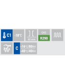 Congelatore orizzontale a pozzetto -15°/-25°C - Capacità Lt 500 - apertura porte con sistema Flip-flop - cm 155,4x67,4x89,7h