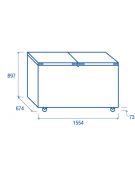 Congelatore orizzontale a pozzetto -15°/-25°C - Capacità Lt 500 - apertura porte con sistema Flip-flop - cm 155,4x67,4x89,7h