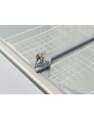 Congelatore a pozzetto con top in vetro curvo scorrevole, 3 cesti, capacità Lt 370 - refrigerazione statica - cm 124x69,4x85h