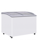 Congelatore a pozzetto con top in vetro curvo scorrevole, 3 cesti, capacità Lt 370 - refrigerazione statica - cm 124x69,4x85h