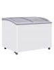 Congelatore a pozzetto con top in vetro curvo scorrevole, 3 cesti, capacità Lt 370 - refrigerazione statica - cm 124x69,4x85h