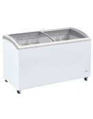 Congelatore a pozzetto con top in vetro curvo scorrevole, 4 cesti, capacità Lt 475 - refrigerazione statica - cm 151x69,4x85h