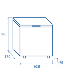 Congelatore a pozzetto 2 cesti - capacità Lt 304 - refrigerazione statica -20°/+10°C - cm 103,5x75x85h