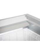 Congelatore a isola statico con sportelli curvi scorrevoli, in acciaio verniciato bianco - capacità Lt 588 - cm 145,6x85,8x89,2h