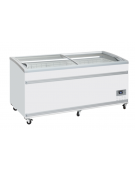 Congelatore a isola statico con sportelli curvi scorrevoli, in acciaio verniciato bianco - capacità Lt 783 - cm 185,6x85,8x89,2h