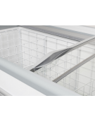 Congelatore a isola statico con sportelli curvi scorrevoli, in acciaio verniciato bianco - capacità Lt 905 - cm 210,6x85,8x89,2h