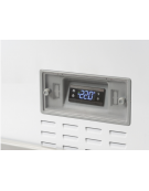 Congelatore a isola statico con sportelli curvi scorrevoli, in acciaio verniciato bianco - Lt 1100 - cm 250,6x85,8x89,2h