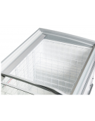 Congelatore a isola statico con sportelli curvi scorrevoli, in acciaio verniciato bianco - Lt 1100 - cm 250,6x85,8x89,2h