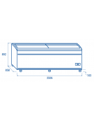 Congelatore a isola statico con sportelli curvi scorrevoli, in acciaio verniciato bianco - Lt 1100 - cm 250,6x85,8x89,2h