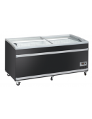 Congelatore a isola statico con sportelli curvi scorrevoli, in acciaio verniciato nero - capacità Lt 783 - cm 185,6x85,8x89,2h