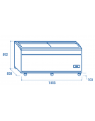 Congelatore a isola statico con sportelli curvi scorrevoli, in acciaio verniciato nero - capacità Lt 783 - cm 185,6x85,8x89,2h