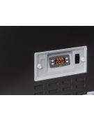 Congelatore a isola statico con sportelli curvi scorrevoli, in acciaio verniciato nero - capacità Lt 905 - cm 210,6x85,8x89,2h