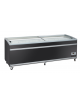 Congelatore a isola statico con sportelli curvi scorrevoli, in acciaio verniciato nero - capacità Lt 1100 - cm 250,6x85,8x89,2h