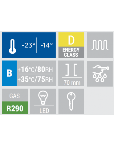  Congelatore a pozzetto con top in vetro curvo scorrevole e opalina pubblicitaria - capacità Lt 150 - cm 58,4x73,5x114,5h