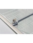  Congelatore a pozzetto con top in vetro curvo scorrevole e opalina pubblicitaria - capacità Lt 150 - cm 58,4x73,5x114,5h