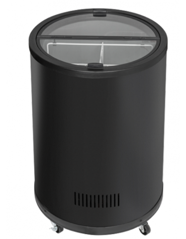 Congelatore tondo a pozzetto in lamiera di colore nero - Lt 77 - temp. -18°/-10°C - diametro cm 56,9 - altezza cm 84,9