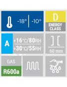 Congelatore tondo a pozzetto in lamiera di colore nero - Lt 77 - temp. -18°/-10°C - diametro cm 56,9 - altezza cm 84,9