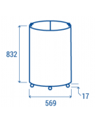 Congelatore tondo a pozzetto in lamiera di colore nero - Lt 77 - temp. -18°/-10°C - diametro cm 56,9 - altezza cm 84,9