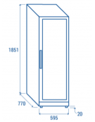 Cantina refrigerata per vino singola temperatura - 159 bottiglie - refrigerazione Ventilata +5°/+20°C - cm 59,5x77x185,1h