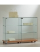 Banco vetrina doppio basso cm 117x40x90h - colore alluminio, wengè e ciliegio