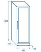 Cantina refrigerata per vino ventilata doppia temperatura +5°~+12°C / +12°~+20°C - 159 bottiglie - cm 59,5x77x185,1h