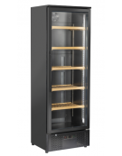 Cantina refrigerata per vino in acciaio verniciato nero - 108 bottiglie - refrigerazione ventilata +5°/+14°C - cm 60x55,8x180h