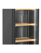 Cantina refrigerata per vino in acciaio verniciato nero - 108 bottiglie - refrigerazione ventilata +5°/+14°C - cm 60x55,8x180h