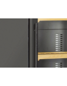 Cantina refrigerata per vino in acciaio verniciato nero - 108 bottiglie - refrigerazione ventilata +5°/+14°C - cm 60x55,8x180h