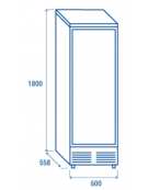 Cantina refrigerata per vino in acciaio verniciato nero - 108 bottiglie - refrigerazione ventilata +5°/+14°C - cm 60x55,8x180h