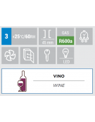 Cantina refrigerata per vino in acciaio verniciato nero - 108 bottiglie - refrigerazione ventilata +5°/+14°C - cm 60x55,8x180h