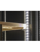 Cantina vino refrigerata 2 porte in acciaio verniciato nero- 144 bottiglie- refrigerazione ventilata +5°/+14°C - cm 90x55,8x180h