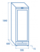 Cantina vino refrigerata con ripiani in legno- 85 bottiglie- refrigerazione RollBond con ventilatore +7°/+18°C -cm 59,5x60x184h