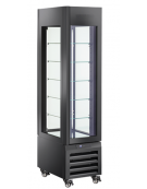 Vetrina pasticceria panoramica refrigerata - ventilata -2°/+10°C - colore nero - Classe A - cm 45x65x190h