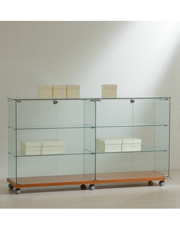 Vetrina espositiva bassa doppia cm 157x40x90h