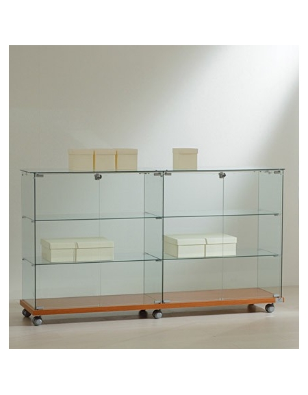 Vetrina espositiva bassa doppia cm 157x40x90h