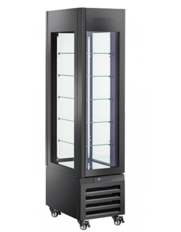 Vetrina gelateria panoramica congelatore - ventilata -22°/+5°C - colore nero - Classe B - cm 45x65x190h